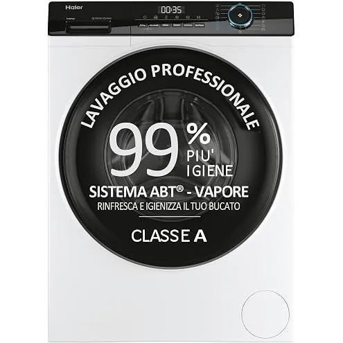 Haier Lavatrice carica frontale HW90-BP14929A-S Lavatrice da 9 kg, 1400 giri, Caricamento frontale, 