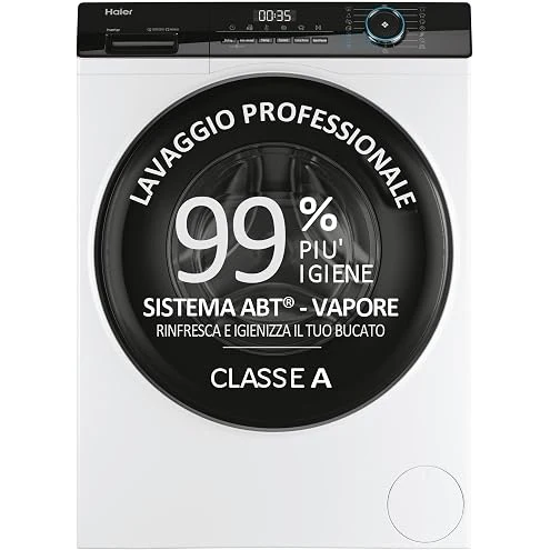 Haier Lavatrice carica frontale HW90-BP14929A-S Lavatrice da 9 kg, 1400 giri, Caricamento frontale,