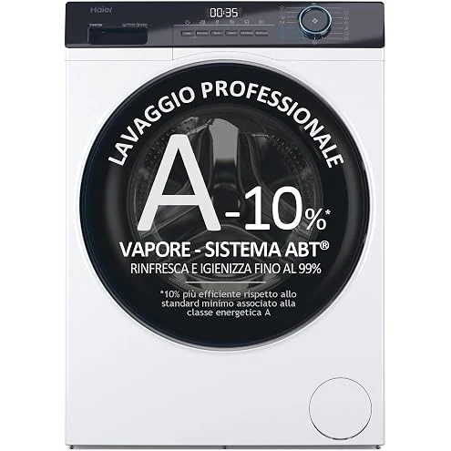 Haier Lavatrice carica frontale HW90-BP14929A-S Lavatrice da 9 kg, 1400 giri, Caricamento frontale,