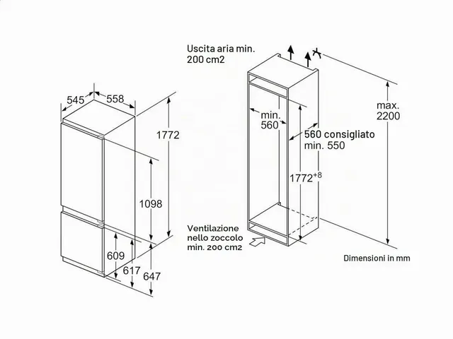 Siemens Frigorifero incasso sottobase KI87SAF30 iQ500 - Frigorifero da incasso, classe A++, frigorif