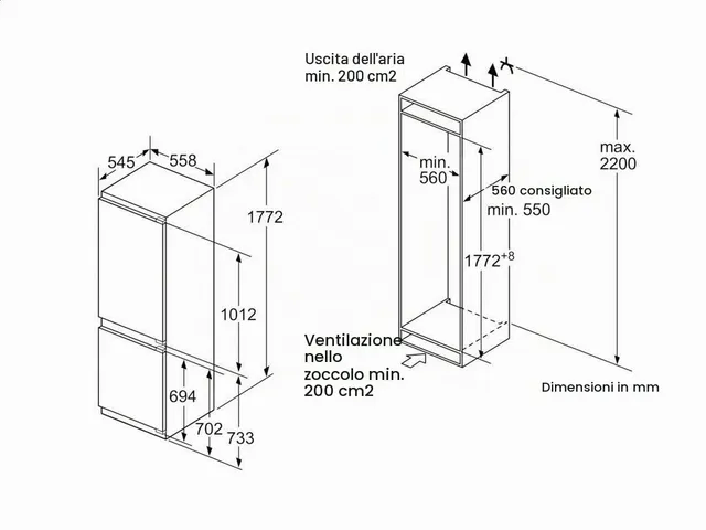Siemens Frigorifero incasso side by side KI86NAF30 Frigorifero-congelatore da incasso/A++ / Raffredd