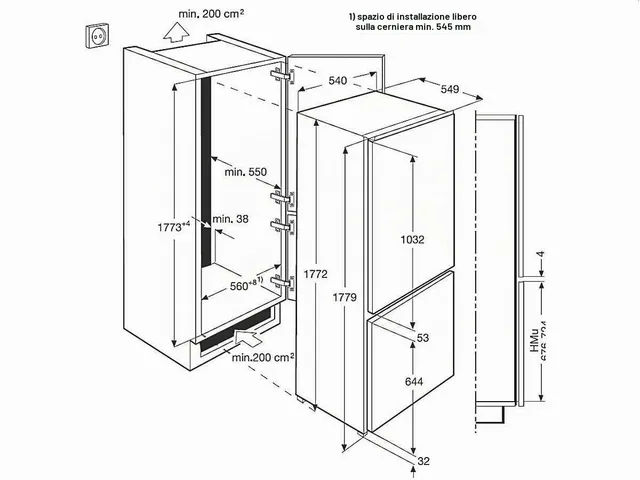 Zanussi Frigorifero incasso doppia porta ZBB28460SA Incasso 277L A++ Bianco frigorifero con congelat