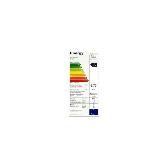 Hotpoint Lavasciuga AQD1171D 697ID EU/A Lavasciuga a Libera Installazione 11kg 7kg, A-10%, 1551 Giri