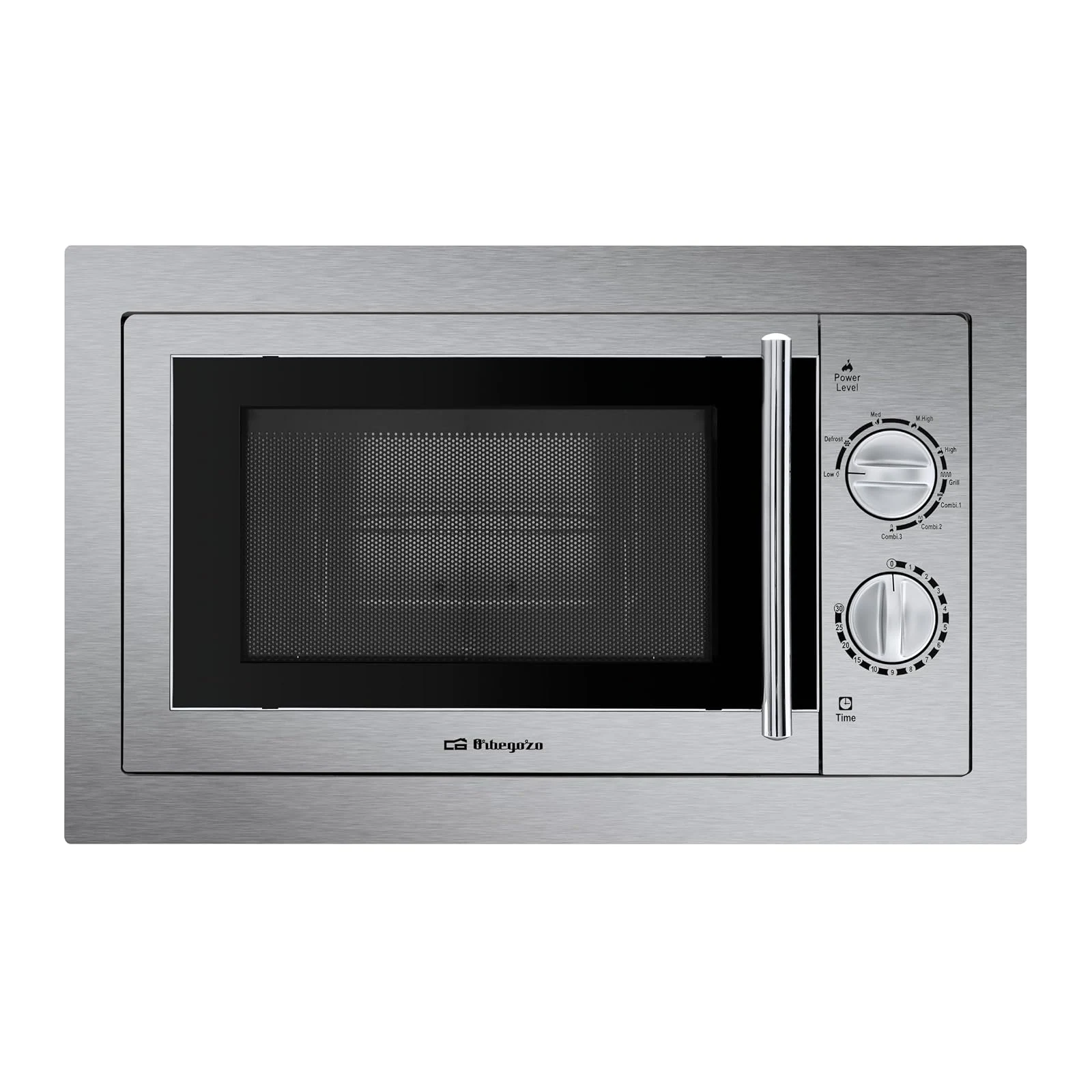 Orbegozo Microonde incasso MIG 2033 Microonde, 800 W, grill da 1000 W, 9 livelli operativi, capacità 20 litri, programma di scongelamento, timer manuale 30 minuti, incasso, acciaio inossidabile