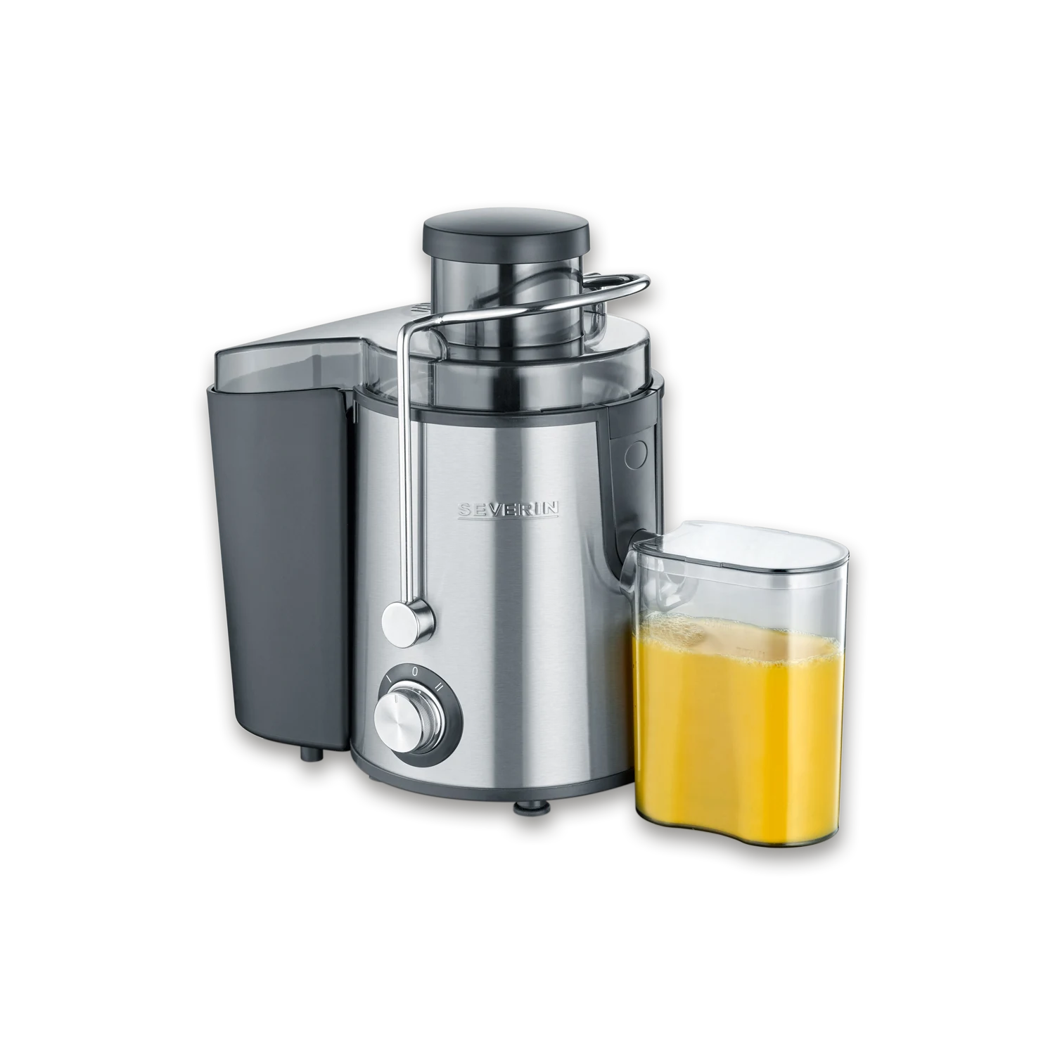 Severin Estrattore di succo 400W 19.000 Centrifuga Frutta e Verdura, 400W, 19.000 giri/min, 2 Velocità, Contenitore Succo 0,5L, Contenitore Polpa 1,5L, Antigoccia, BPA Free, 35,0 x 20,0 x 28,0 cm, Ner