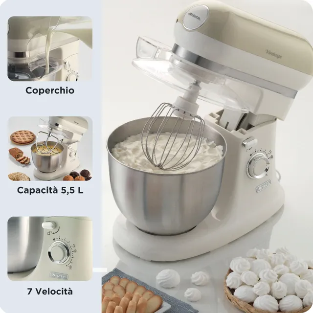 Ariete Planetaria 1588 Impastatrice Vintage , Planetaria per Pane, Pizza, Dolci e Pasticceria, Ganci