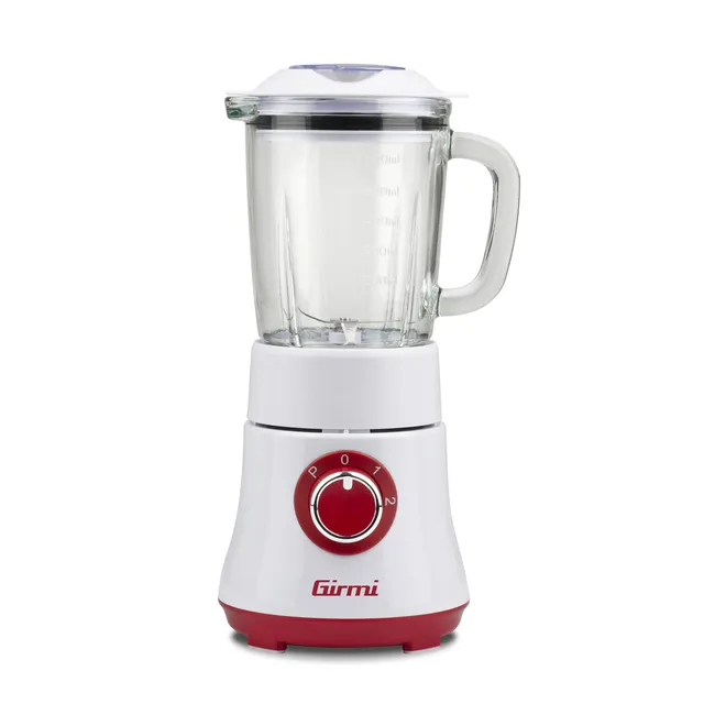 Girmi Frullatore FR23 Frullatore Elettrico, 300W, Bicchiere in Vetro, 2 Velocità, 4 Lame in Acciaio INOX, 600 ml, Bianco