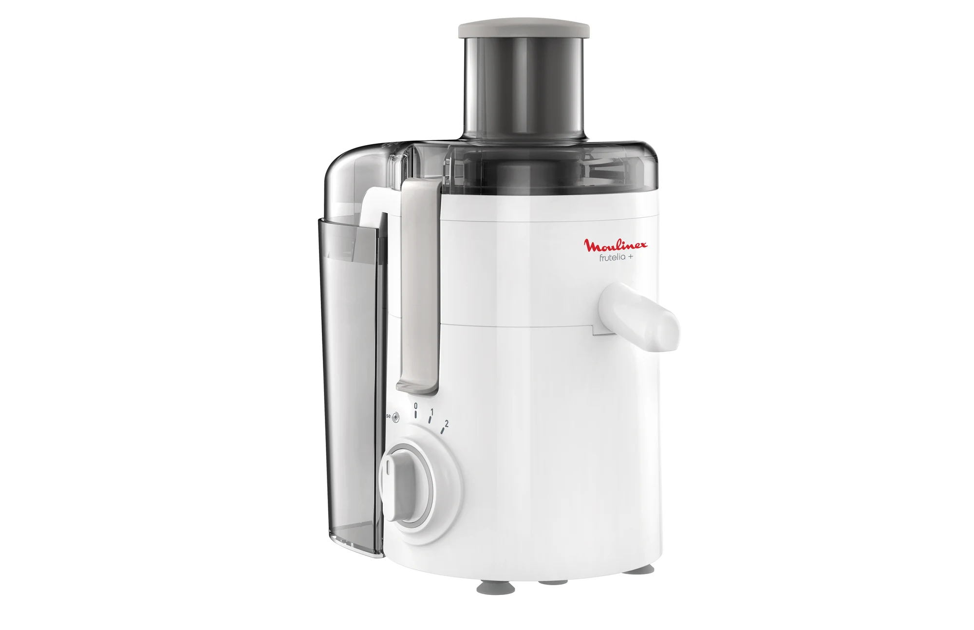 Moulinex Estrattore di succo JU3701 Frutelia + Centrifuga, Ampia Apertura, Facile da Pulire, 2 Velocità e Modalità Pulse, 350 W, Bianco