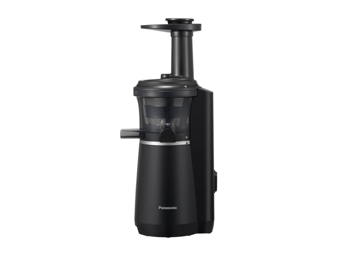 Panasonic Estrattore di succo MJ-L501KXE Slow Juicer , Estrattore Elettrico per Frutta e Verdura, 150 W, Acciaio Inox e Plastica, Design Elegante e Sottile, Accessorio per Ingredienti Surgelati, Nero