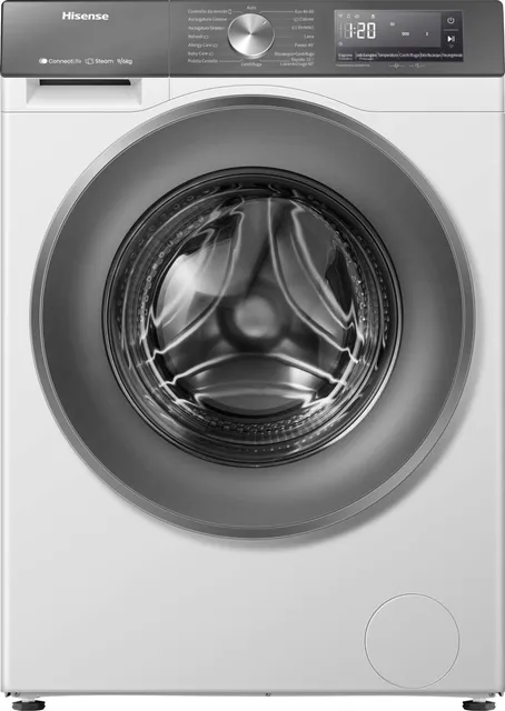 Hisense Lavasciuga carica alto WD3S9043BW7 Lavasciuga 9 + 6 Kg, 1400 Rpm, 15 Programmi Automatici, Vapore, Motore Inverter, Classe Energetica A-30%/D, Display Led, Grigio, WiFi