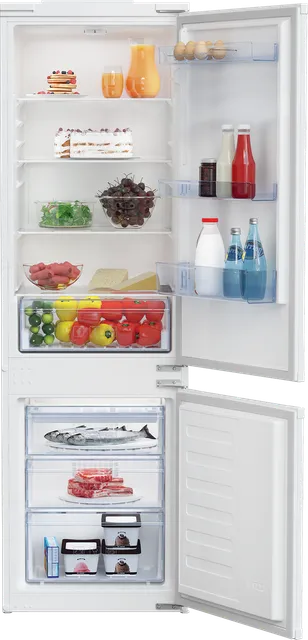 Beko Frigorifero incasso monoporta BCSA285K4SN b100 Frigorifero/Congelatore Integrato, Capacità Totale 271 Litri, Combinazione Incassato, MinFrost, Tecnologia Porta a Trasporto, 35 dB, Bianco