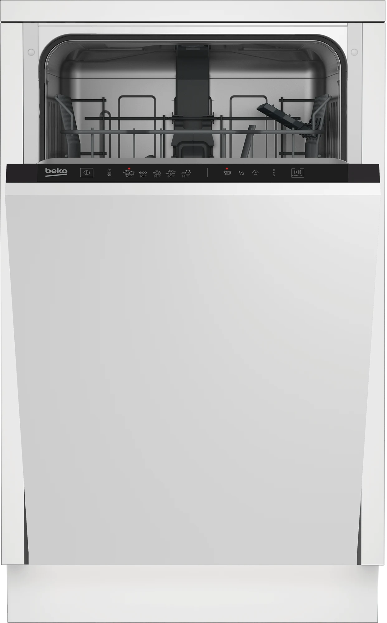 Beko Lavastoviglie incasso compatta DIS35020 Lavastoviglie da incasso cestelli estraibili SLIM 45 cm , 10 coperti, LED, silenziosa