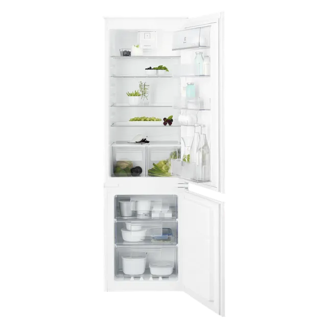 Electrolux Electrolux Frigorifero incasso sottobase ENT6TE18S Frigocongelatore a Incasso Combinato TwinTech Total No Frost, 340L, Spazio per alimenti freschi, Illuminazione LED, Colore Bianco
