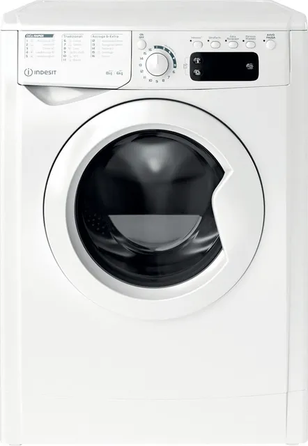 Indesit Lavasciuga incasso EWDE 861483 W IT N Lavasciuga 8kg Carica Frontale, Libera Installazione. Centrifuga 1400 Giri Al Minuto. Larghezza 59,5cm, Profondità 53,5cm, Altezza 85,0cm, Classe Energetica D