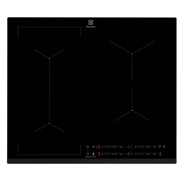 Electrolux Electrolux Piano cottura radiante CIL63443 Piano Cottura da 60 cm 4 Fuochi ad induzione, Nero