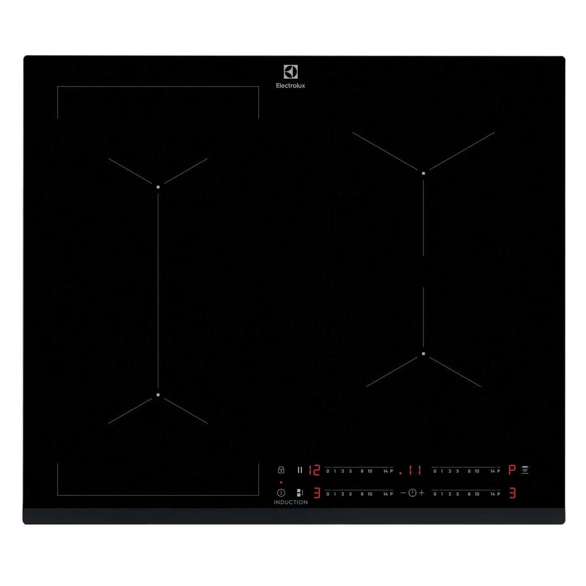 Electrolux Piano cottura radiante CIL63443 Piano Cottura da 60 cm 4 Fuochi ad induzione, Nero