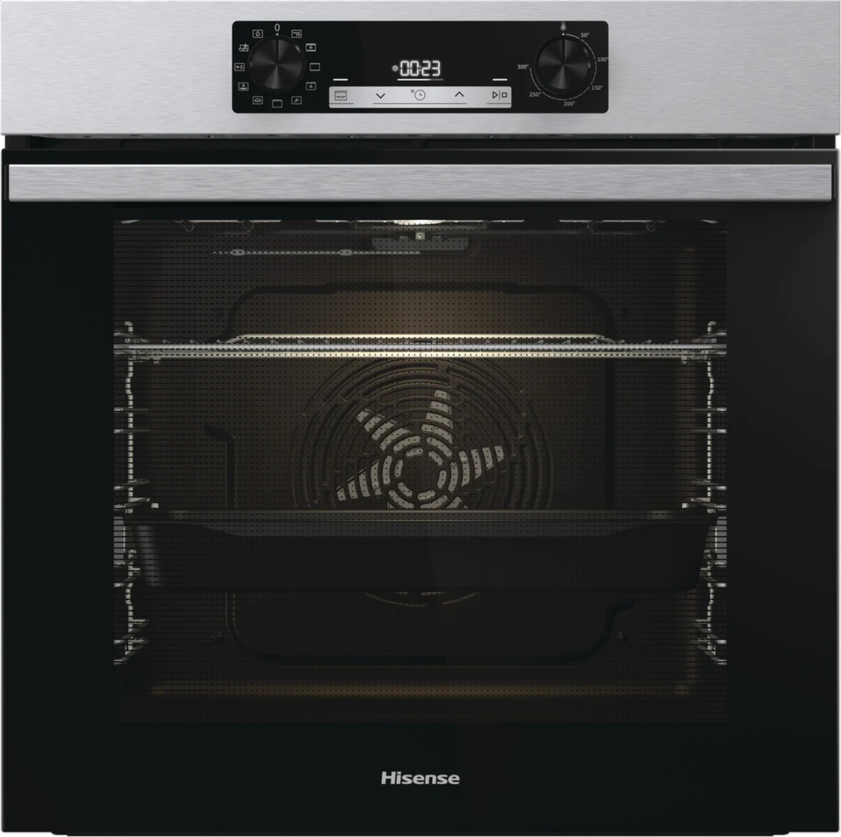 Hisense Forno incasso BI62216AX Forno da Incasso Multifunzione 77 L, Termoventilato, 11 Funzioni di Cottura, Pizza 300°C, Preriscaldamento Rapido, Pulizia Steam Clean, Guide Telescopiche, Disp