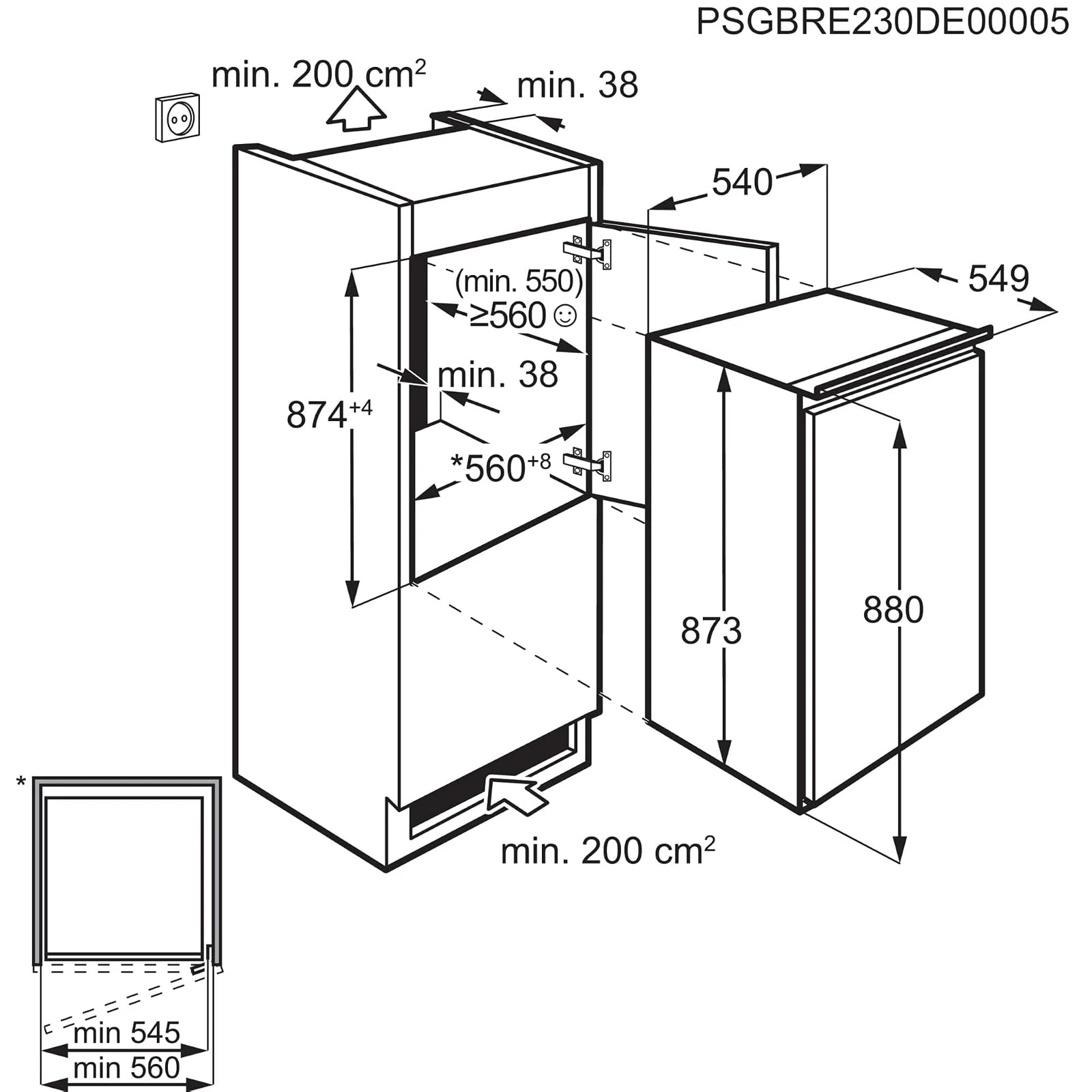 Electrolux Frigorifero incasso monoporta LRB2AE88S Frigorifero Da Incasso Monoporta, Serie 500, Clas