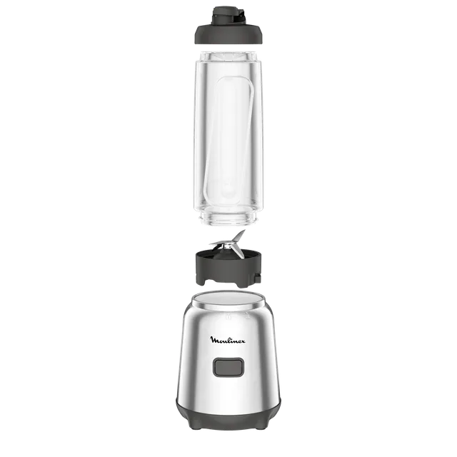 Moulinex Frullatore LM15FD Mix&Move Mini Frullatore Portatile, 2 bottiglie 600 ml, 300 W, Design Com
