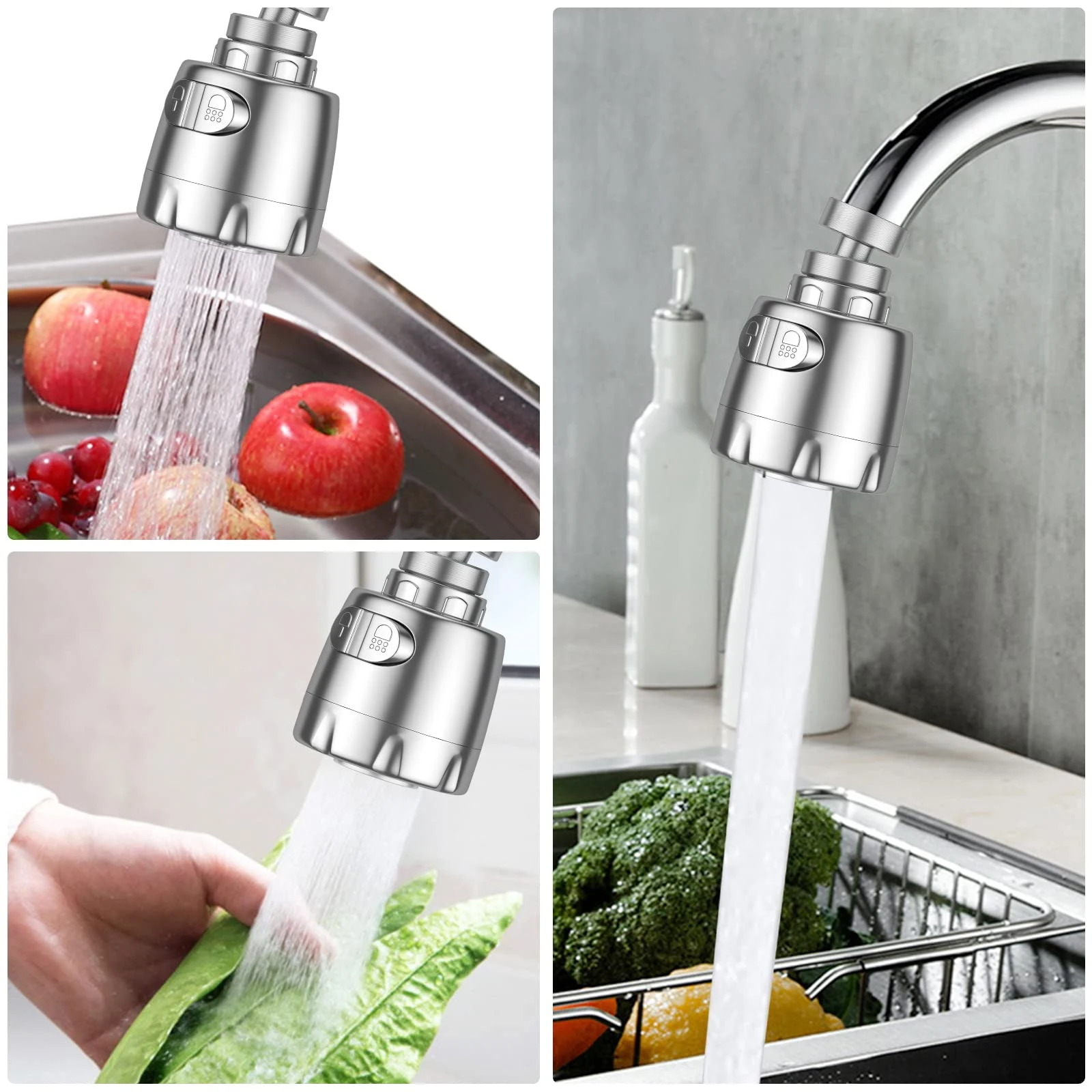 Vinabo Miscelatore 360° Rompigetto Rubinetto Cucina , Aeratore 2 Modalità
