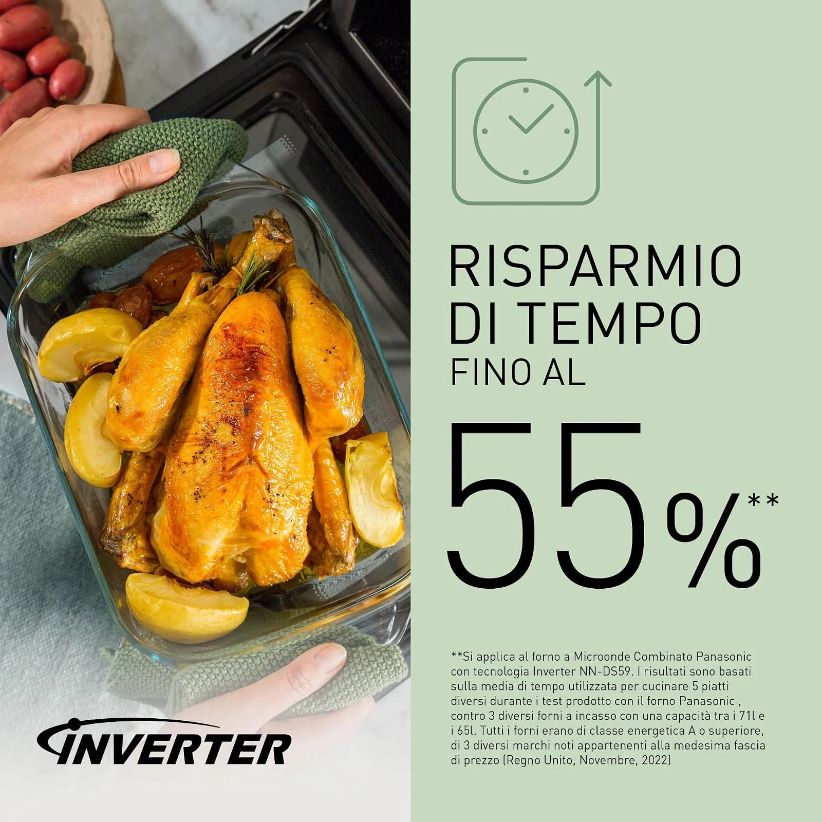 Panasonic Microonde incasso NN-DS59NMETG Forno Microonde Combinato e Grill 4 in 1, Flatbed, 27 Litri