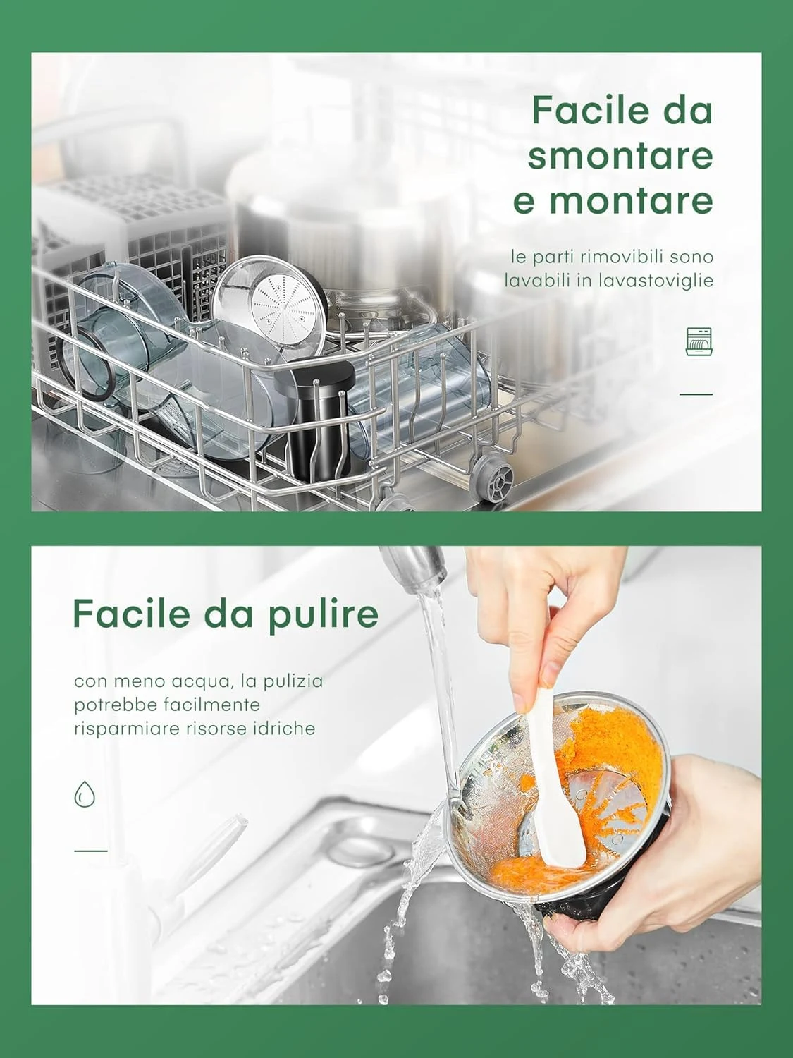 Juilist Estrattore di succo 800W Centrifuga Acciaio Inox Bocca 65 mm 2 Velocità