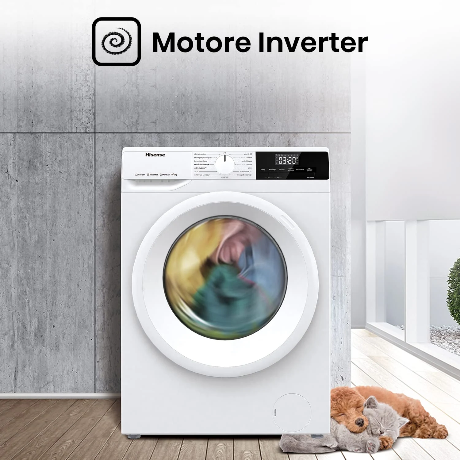 Hisense Lavasciuga WDQE8014EVJM Hisense WDQE8014EVJM Lavasciuga 8 kg 1400 giri 15 programmi