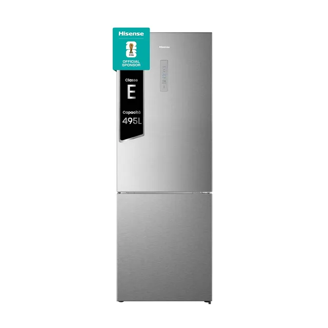 Hisense Frigorifero doppia porta RB645N4BIE Frigorifero Combinato Total No Frost, Multi Air flow, Motore Inverter, 200x70,4 cm, Classe E, 495 Litri, Inox