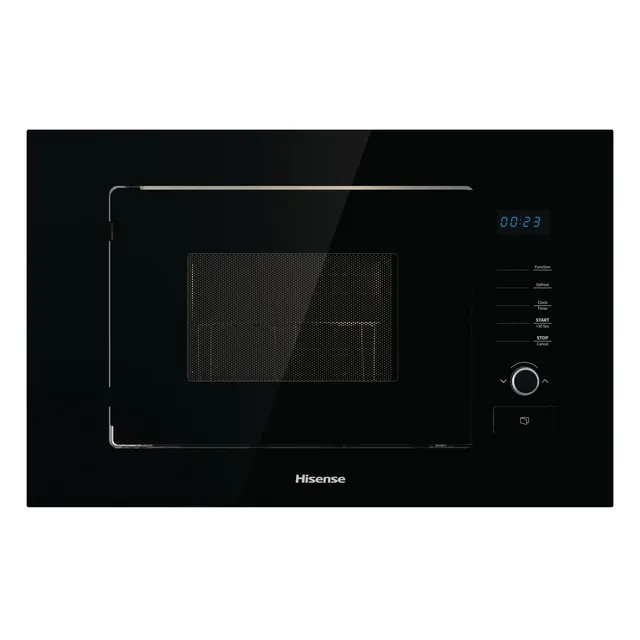 Hisense Microonde incasso HB20MOBX5G Microonde a Incasso 20 litri, Apertura Porta a Sinistra, Display LED con Pulsanti, 8 programmi, 800 W, Grill tubolare, Color Nero