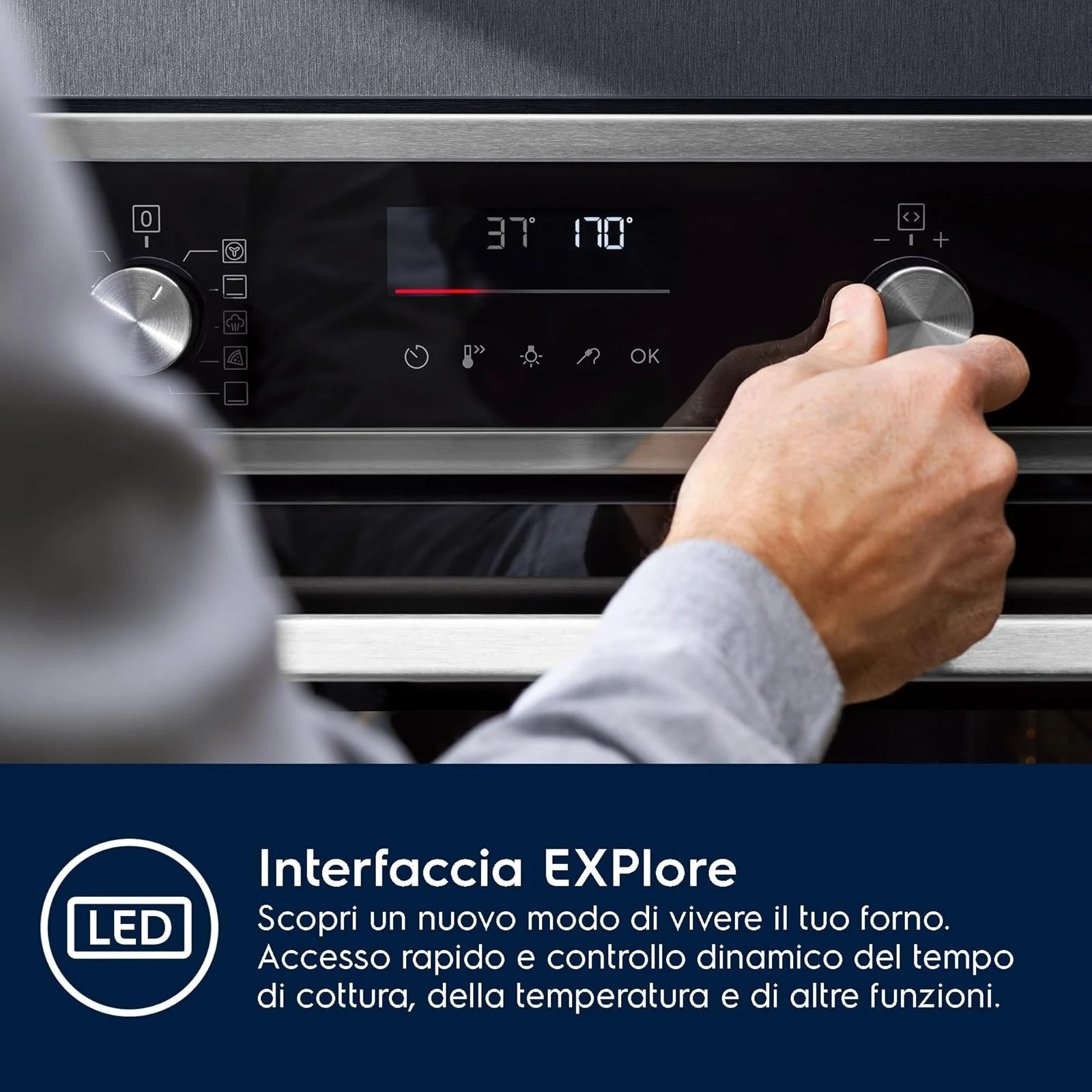 Electrolux Forno incasso 500 EOF4P46X Serie , Forno da Incasso Multifunzione, Capacità 72 L, Classe