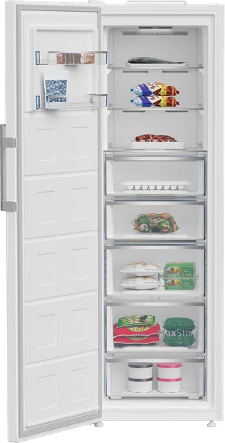 Beko Congelatore B5RMFNE314W Congelatore Verticale, Classe E, NO FROST, Inverter, Bianco, volume net
