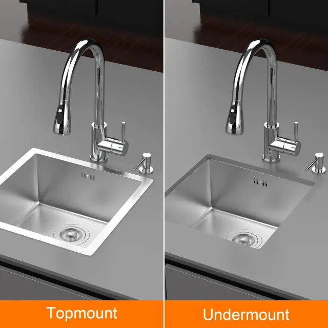Ibergrif Lavello M84040 Lavello Cucina in Acciaio Inox 40x40 cm, Installazione a Sopratop o Filotop 