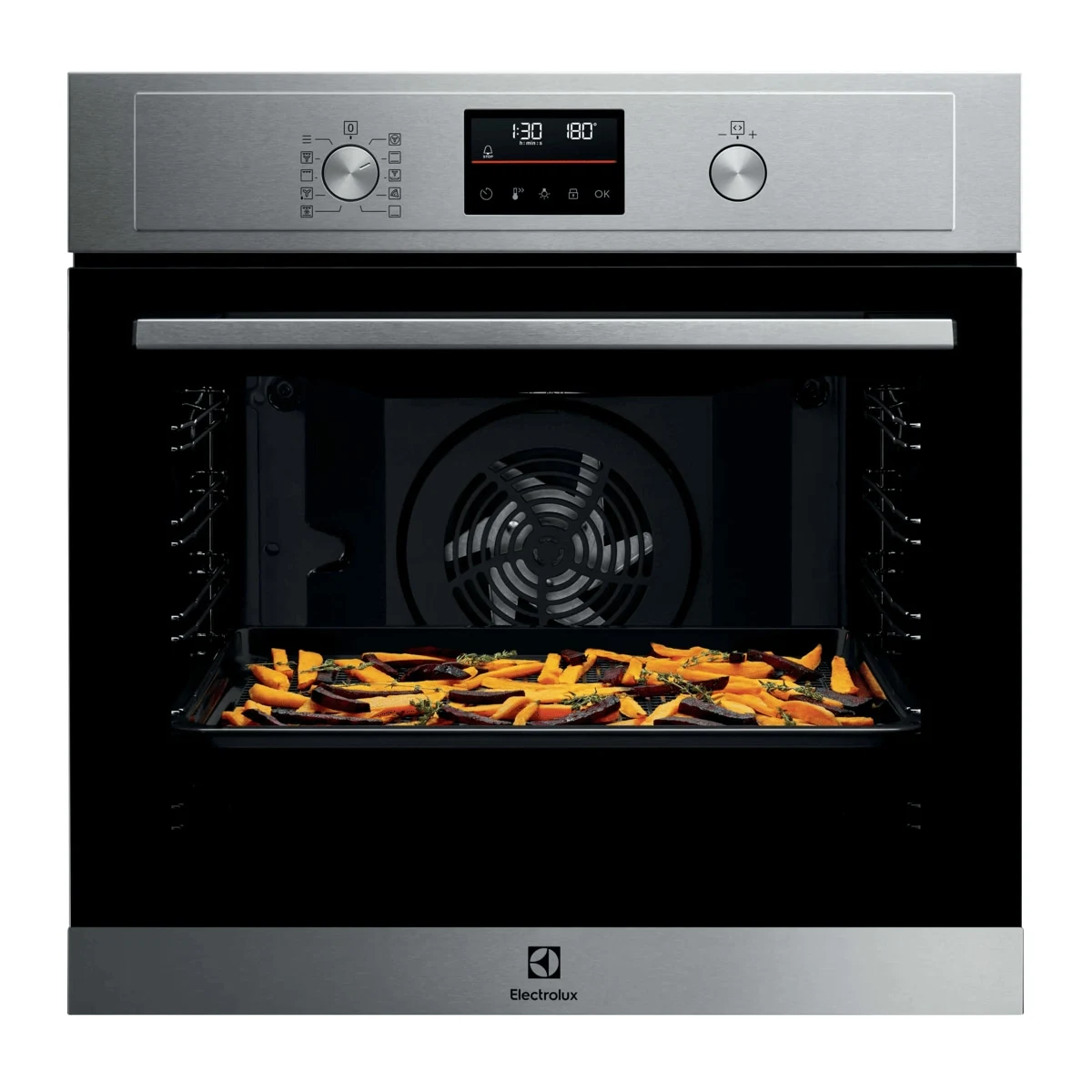 Electrolux Forno incasso EOM4P46TX Serie 500 Forno da Incasso Multifunzione Pirolitico, Capacità 72 L, , Classe A+, Funzione AirFry, Cottura Multilivello, 590x560x550mm, Inox antimpronta