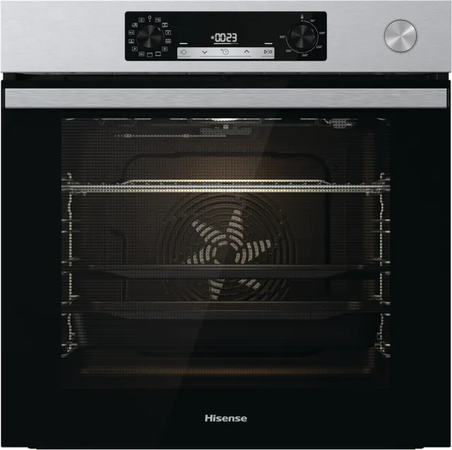 Hisense Forno incasso O66226AXS Forno Multifunzione Termoventilato, Cavità XXL 77 Litri, Pulizia Aqua Clean, 13 Funzioni, Cottura Combinata a Vapore, Funzione Pizza 300 °C, Inox