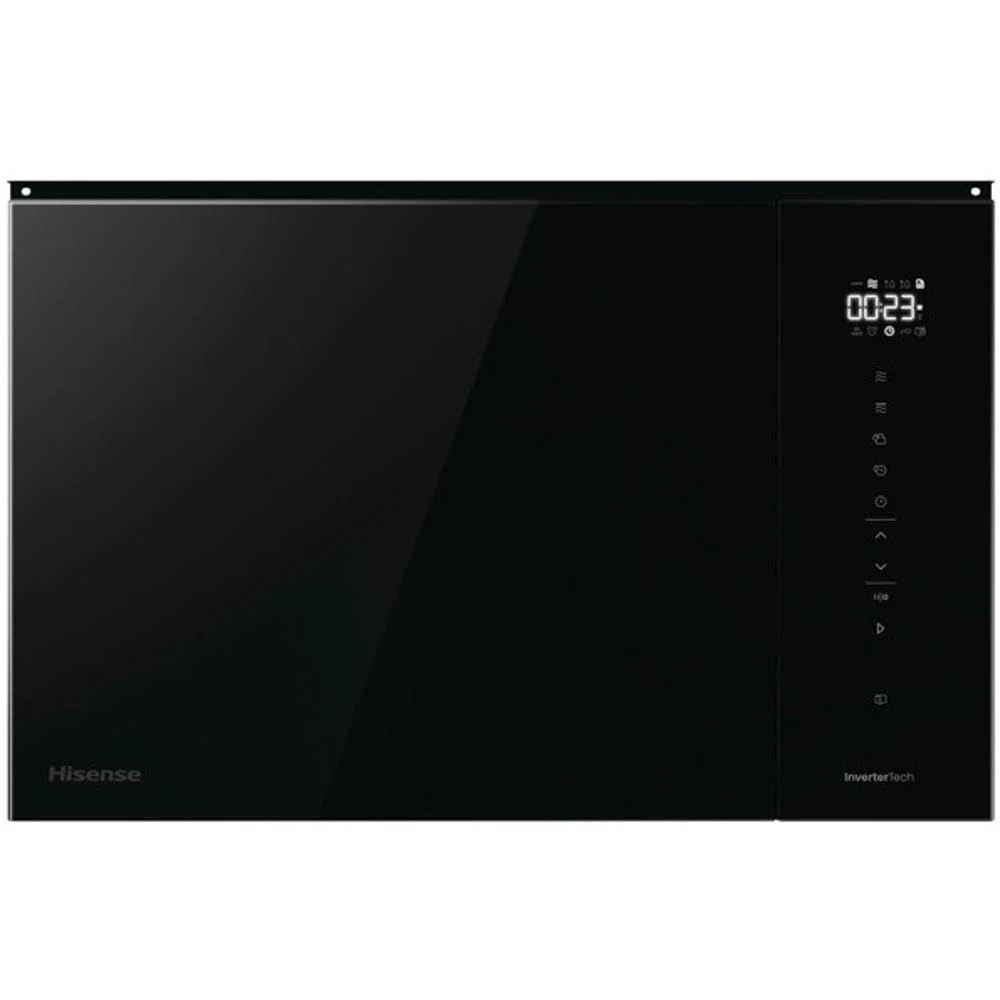 Hisense Microonde incasso BIM325GI63DBG Microonde integrato con grill, 25 l, autopulizia idrolitica, riscaldamento rapido, modalità grill, scongelamento automatico, cottura multistadio, colore vetro n