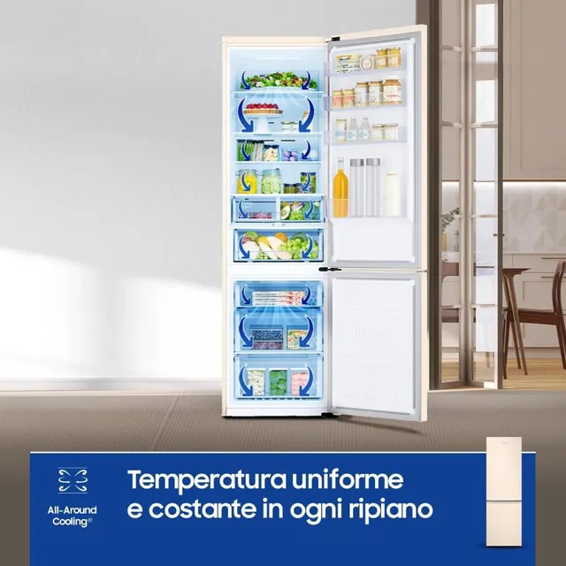 Samsung Frigorifero monoporta RB38C603DEL/EF EcoFlex AI Frigorifero Combinato, WiFi, SpaceMax, Total
