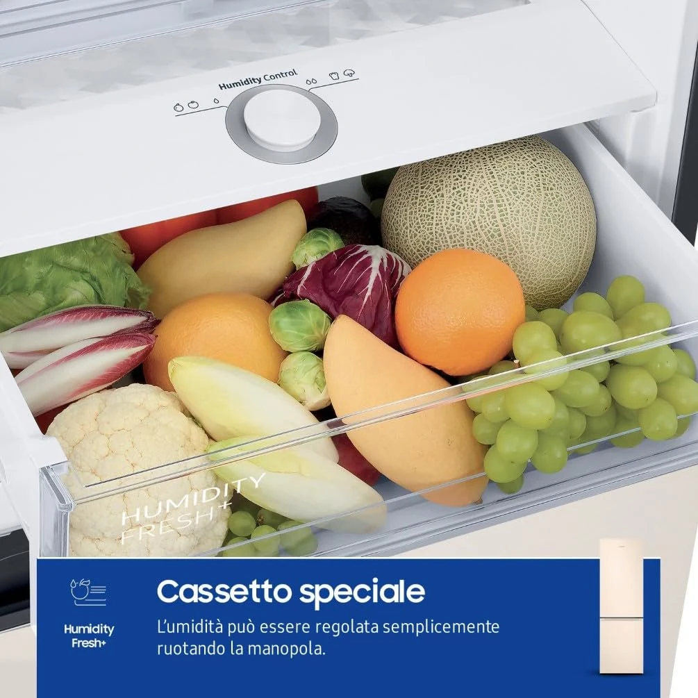 Samsung Frigorifero monoporta RB38C603DEL/EF EcoFlex AI Frigorifero Combinato, WiFi, SpaceMax, Total