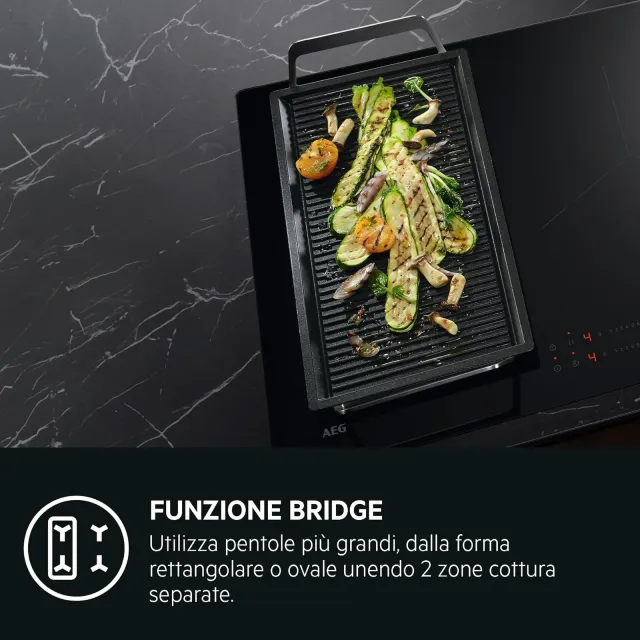 AEG Piano cottura domino 8000 Serie Piano Cottura Misto Gas & Induzione 4 Fuochi da Incasso HF70