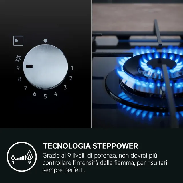 AEG Piano cottura domino 8000 Serie Piano Cottura Misto Gas & Induzione 4 Fuochi da Incasso HF70