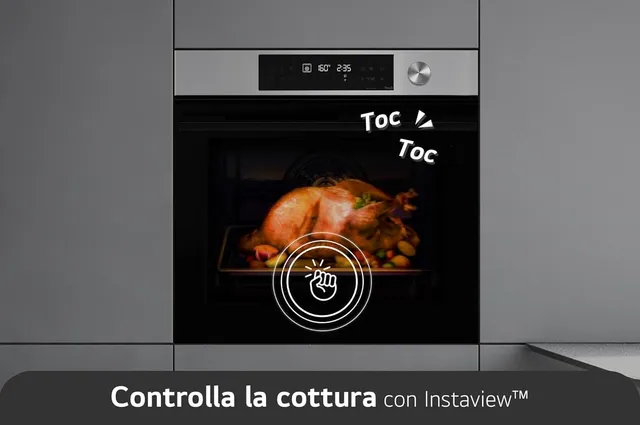LG Forno incasso WSED7613S InstaView Forno da Incasso Multifunzione, Classe A+, 76L, 300°C, Air Fry,