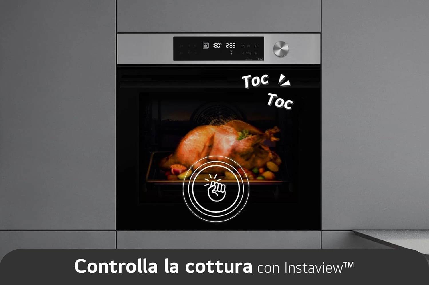 LG Forno incasso WSED7613S InstaView Forno da Incasso Multifunzione, Classe A+, 76L, 300°C, Air Fry,