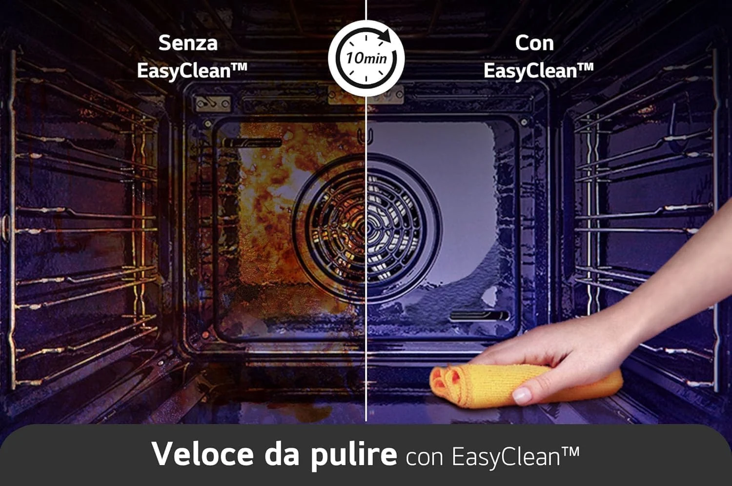 LG Forno incasso WSED7613S InstaView Forno da Incasso Multifunzione, Classe A+, 76L, 300°C, Air Fry,