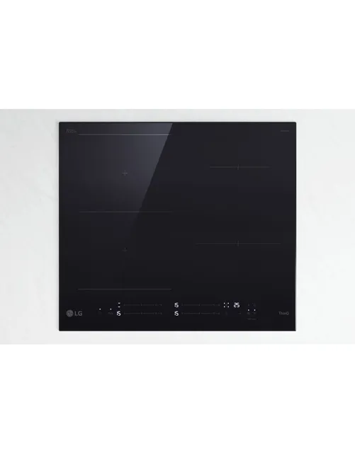 LG Piano cottura induzione CBIZ2435B Piano Cottura Induzione 60cm, Potenza da 2,5 a 7,4kW, 4 Zone Totali, 1 Zona Flex, 15 Livelli di Potenza + Boost, Controlli Touch Slide Indipendenti, Wi-Fi, Vetr