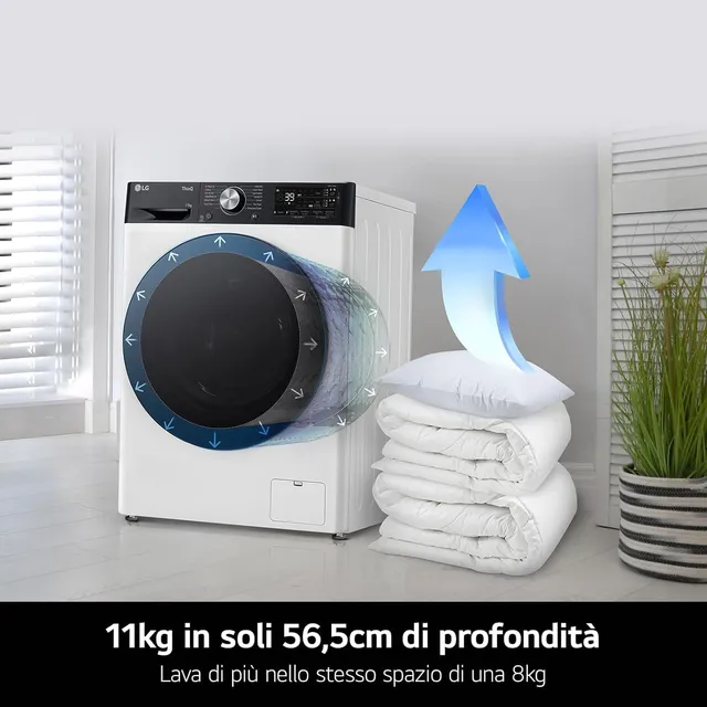 LG Lavatrice carica frontale F4R7010TSWG AI DD Lavatrice 10 kg Classe A -10%, 1400 Giri, Carica Fron