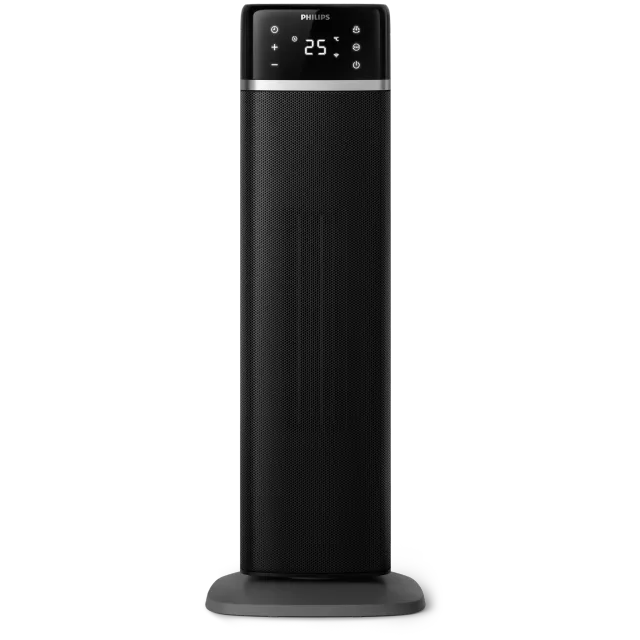 Philips Stufa elettrica 5000-2000W Termoventilatore a torre Serie , risparmio energetico 50%, display, 5 funzioni sicurezza, 4 modalità, oscillazione 60°, silenzioso, nero/grigio scuro (CX5120/11