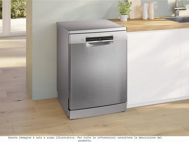 Bosch Lavastoviglie SMS4EMI06E Serie 4, lavastoviglie indipendente, 60 cm, Silver Inox