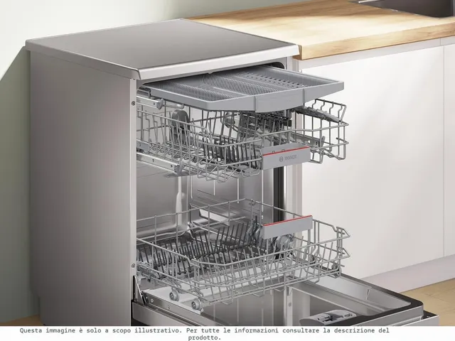 Bosch Lavastoviglie SMS4EMI06E Serie 4, lavastoviglie indipendente, 60 cm, Silver Inox