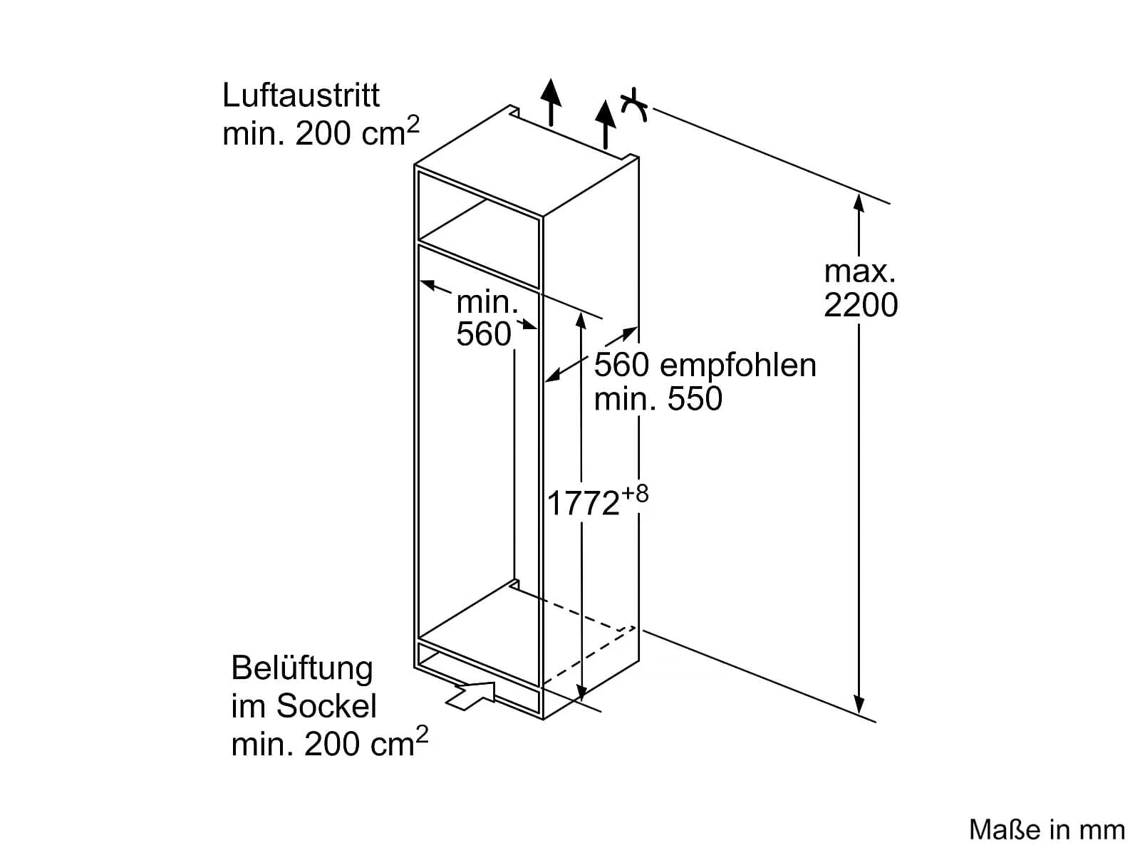 Siemens Frigorifero incasso monoporta KI81RVFE0 iQ300, frigorifero da incasso, nicchia 177,5 x 56 cm