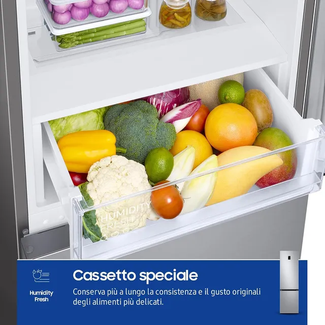 Samsung Frigorifero sottobase RB38C672CSA EcoFlex AI Frigorifero Combinato, WiFi, SpaceMax, Total no