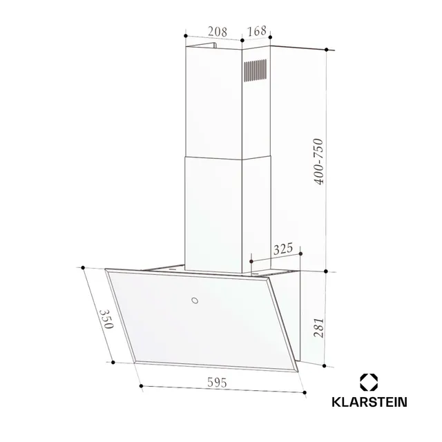 Klarstein Cappa cucina incasso 60cm Cappa Aspirante a Incasso , Cappa Cucina con Filtro, Cappa Cucin